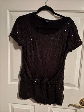 Perceptions New York Black Sequin Top